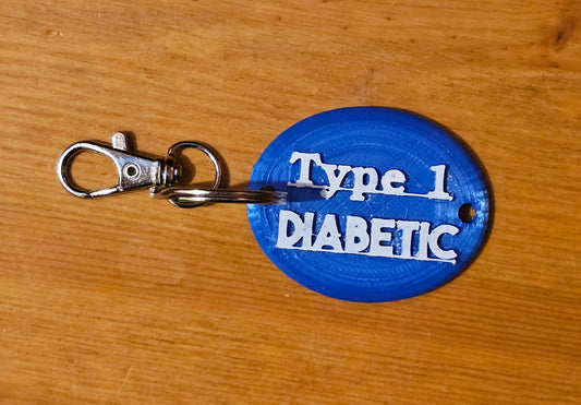Type 1 Diabetes Alert Keychain / Back Bling