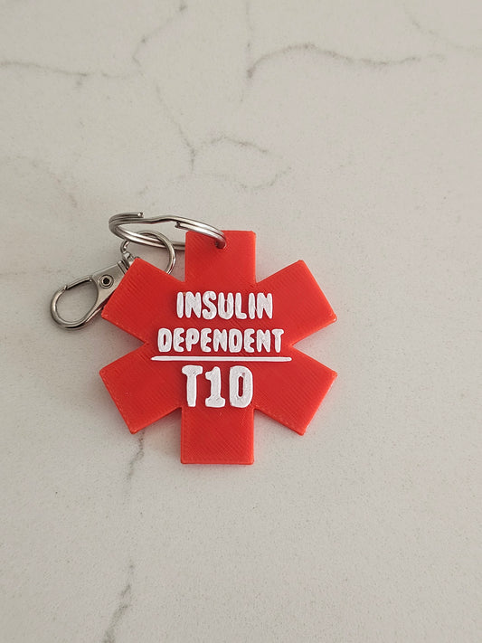 Type 1 Diabetes Alert Keychain / Back Bling